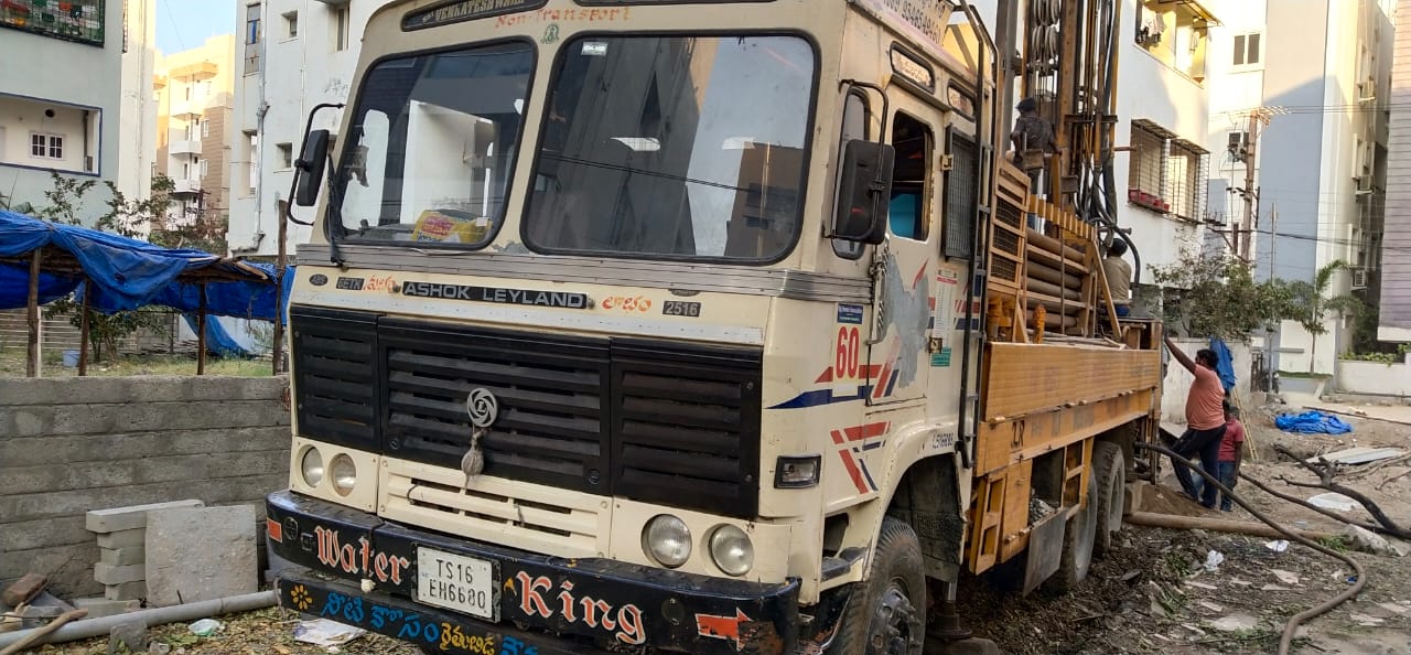 Venkateswara Borewells drilling truck set up for boring